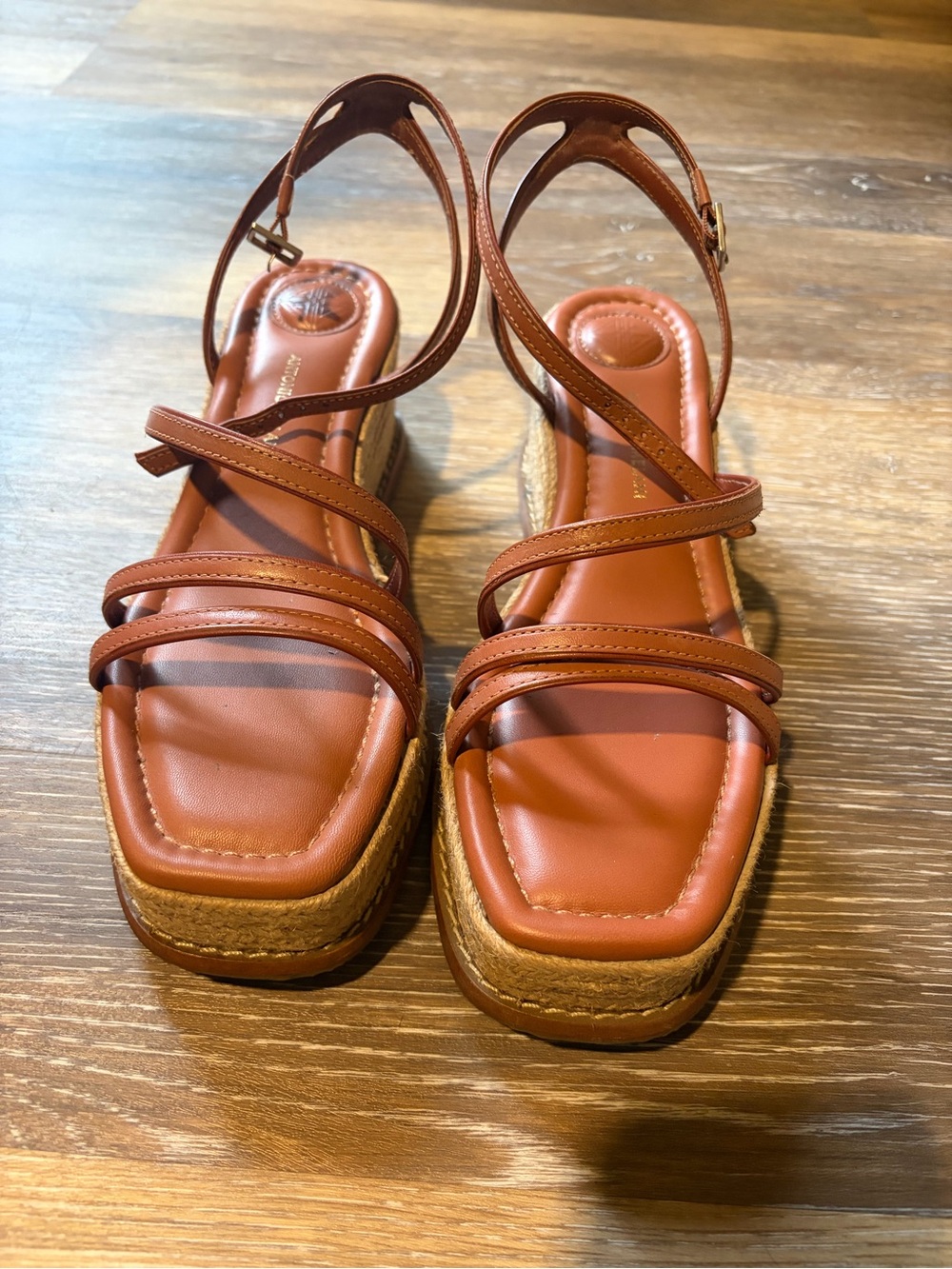 Women’s Cognac Strappy Espadrille Wedge Sandals